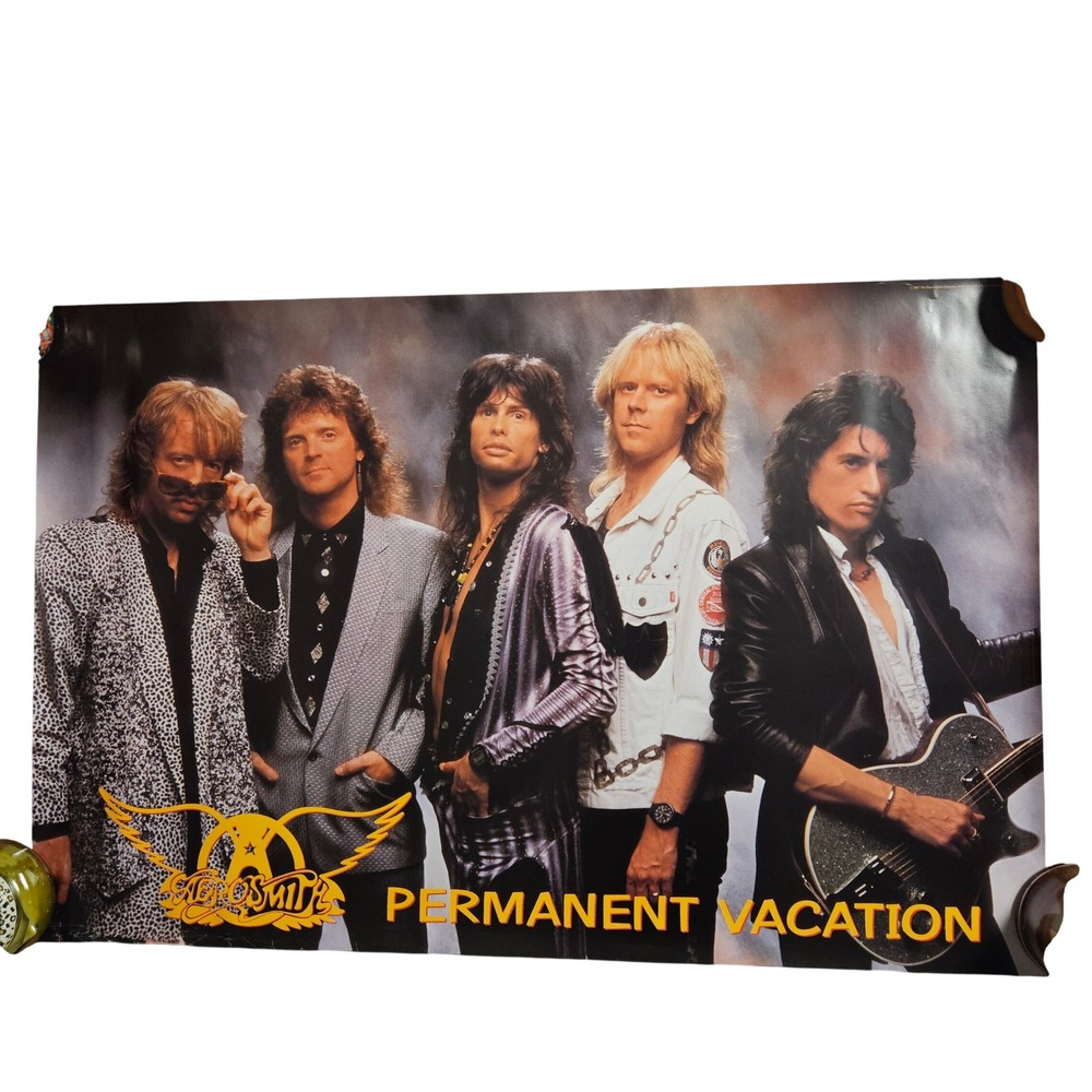 Aerosmith Permanent Vacation Vintage 1987 Promo Album Poster 23x35 Geffen Rock